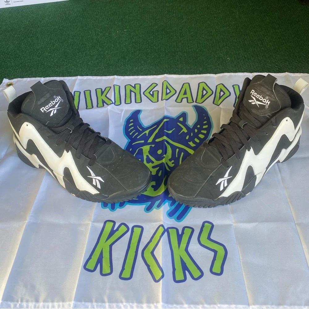 Reebok Kamikaze II (Shawn Kemp) Black and White Sneakers Size 11.5 - Picture 10 of 10